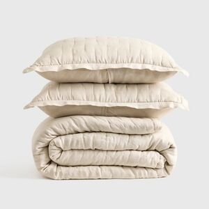 Quince Linen Sand Dream Quilt & 2 Sham Set ! Sz. King/ Cal King! (690)